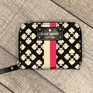 Kate Spade Four Spades Geo Color Block Small Zip Around Wallet